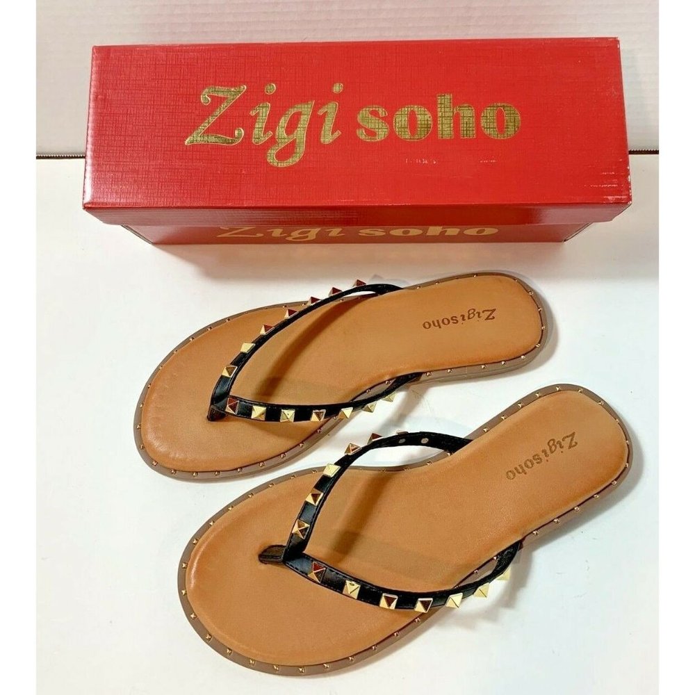 ZIGIsoho Patsye black flip flops size 8.5M New